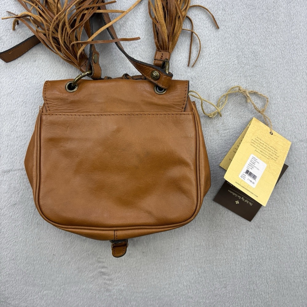 Patricia Nash Handbag Fringe Crossbody Italian Leather Suede Tassels Brown Flap - Picture 4 of 7